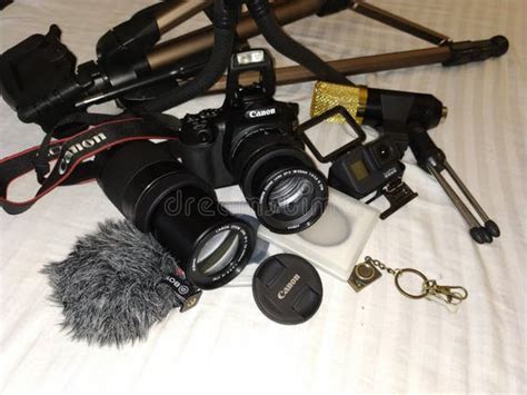 A DSLR Camera and Macro Lens Used by the Professional Videographer for ...