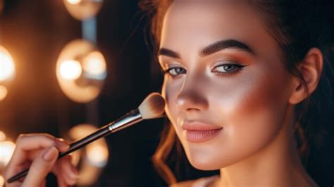 Makeup artist applying contour and highlight demonstrating techniques ...