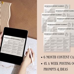 Esthetician Content Planning Calendar Skincare Content Planner Skincare ...