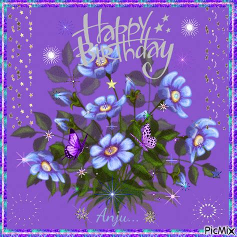 Blue Daisies With Butterfly - Happy Birthday Pictures, Photos, and ...