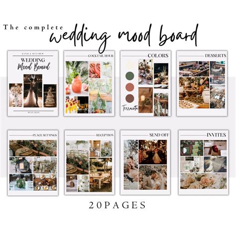 Wedding Mood Board Template Digital Wedding Planner Template Wedding ...