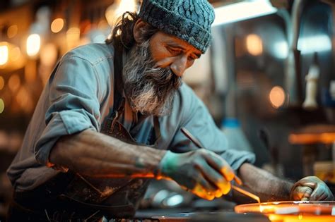 Skilled Artisan at Work Crafting with Passion and Precision | Premium ...