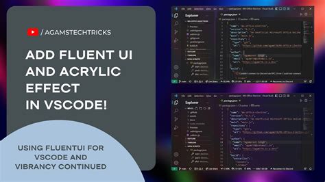 Add Fluent UI with Acrylic effect in Visual Studio Code! | Make your ...
