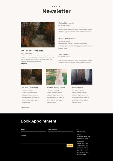 Hair Salon Blog Page Divi Layout by Elegant Themes