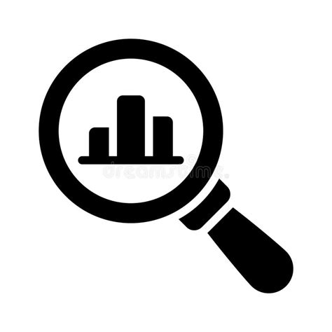 Magnifying Glass with a Bar Chart for Product Analysis Stock Vector ...