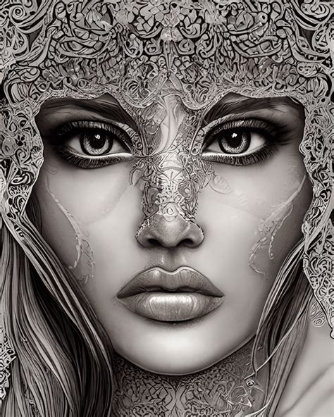 Intricate Detail Beautiful Woman · Creative Fabrica