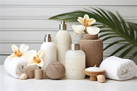 Premium Photo | A collection of products including a palm tree flowers ...