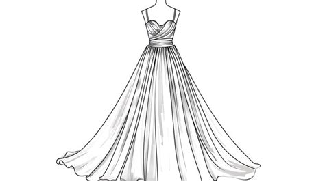 Premium Photo | Sketch of a wedding dress with a sketch of the bridal gown