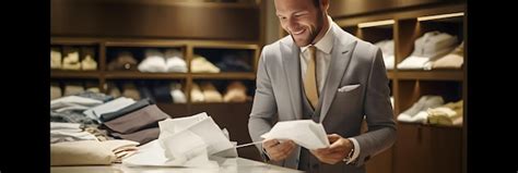 Discerning Buyer in HighEnd Retail Store Making a Luxurious Purchase ...