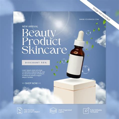 Beauty product cosmetic and skincare promotion sale social media post ...