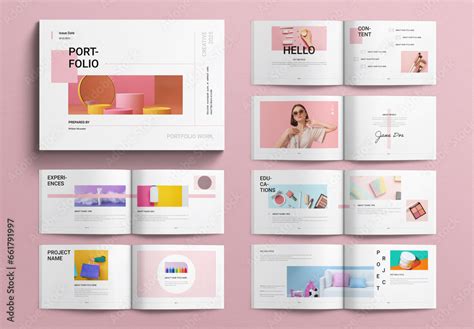 Colorful Portfolio Layout Design Template Landscape Stock Template ...