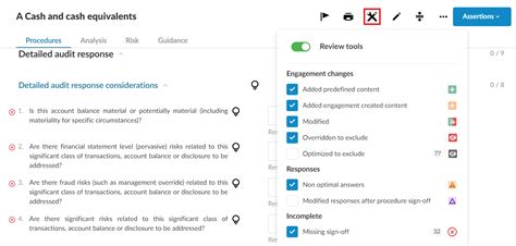 Review work programs and checklists using Review Tools