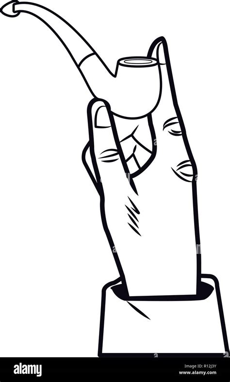 pop art tobacco pipe black and white Stock Vector Image &amp; Art - Alamy