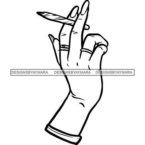 Long Nails Female Hand Holding Blunt Cigarette Joint Weed Pipe | Etsy