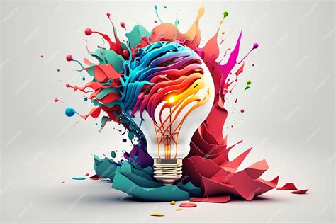 Premium Photo | Creative mind 3d illustration with light bulb generative ai