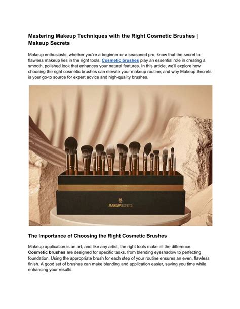 PPT - Mastering Makeup Techniques with the Right Cosmetic Brushes ...