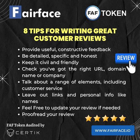 8 Tips for writing great customer review : r/FAFToken