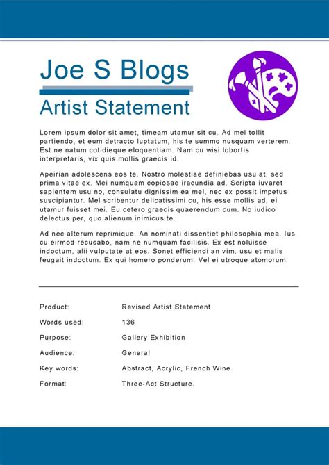 How To Write A Short Artist Statement - Tina Dubinsky Art Writer