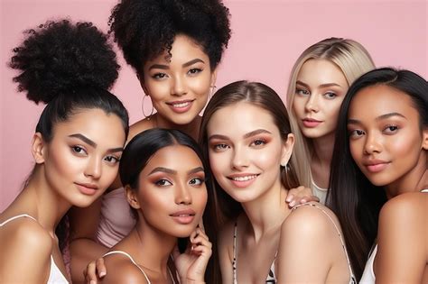 Premium Photo | Diversity beauty and portrait of a group of women in ...