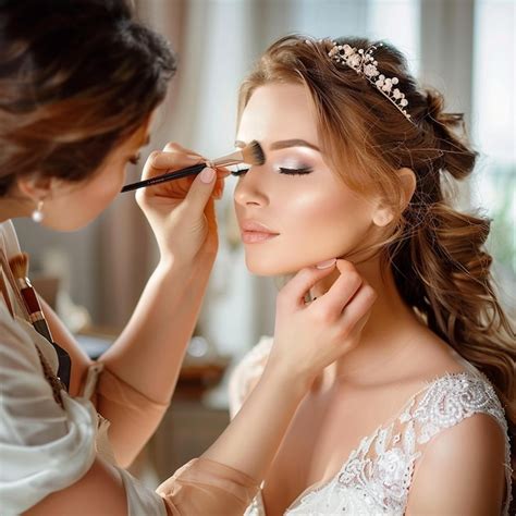 Premium Photo | Photo of makeup artist doing bridal woman elegant makeup