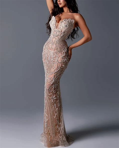 Luxurious Crystal Embellished Sequin Gown