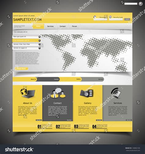 Elegant Clean Website Template Minimalistic Colors Stock Vector ...