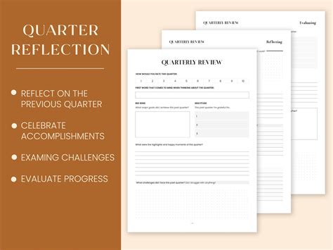 Quarterly Review Prompts Template Printable | 3-month Reflection ...