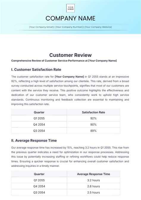 Free Customer Review Template to Edit Online