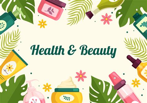 Beauty and Health Illustration with Natural Cosmetics and Eco Products ...
