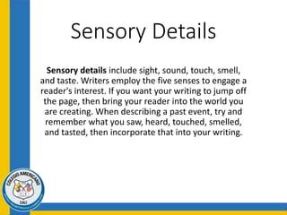 Short story and sensory details | PPTX