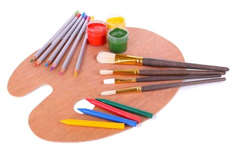 Premium Photo | Composition of various creative tools isolated on white