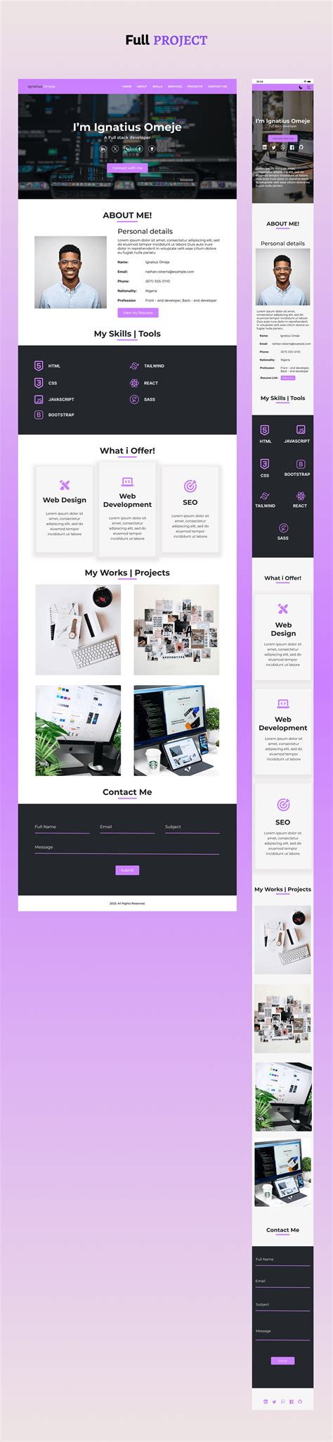 Responsive Portfolio Website on Behance