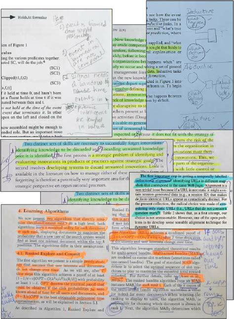 Examples of annotated papers examined during the field research ...