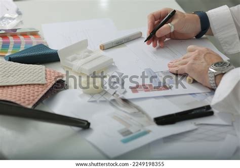 Designer Sketching Drawing Design Development Product Stock Photo ...