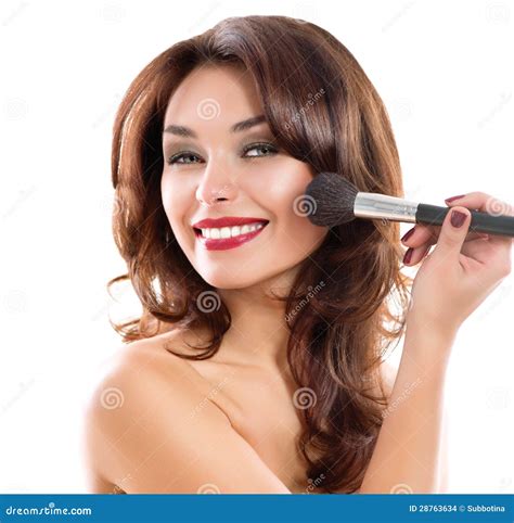 Young Woman Applying Makeup Stock Photo - Image of color, clean: 28763634