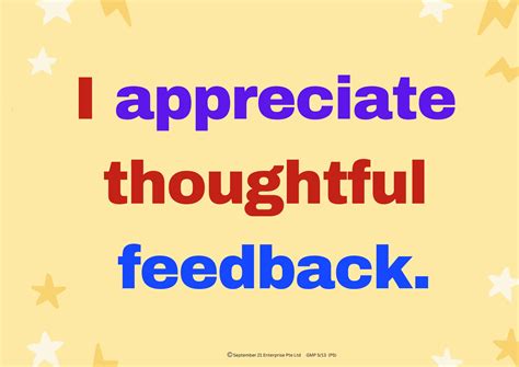 Growth Mindset Poster A3: I appreciate thoughtful feedback