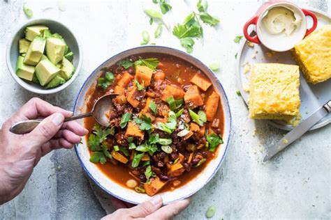 Sweet Potato Chili with Black Beans - Culinary Hill