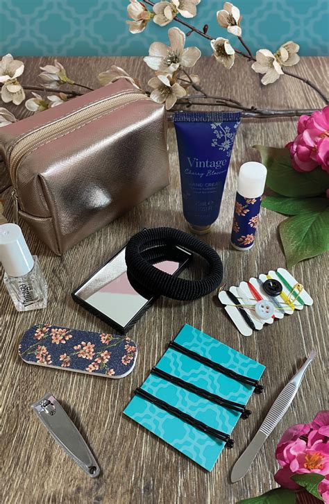 Vintage Cherry Blossom Cosmetics &amp; Makeup Emergency Kit