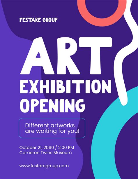 Free Art Exhibition Opening Flyer Template to Edit Online