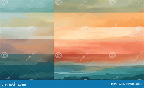 Abstract Painting with a Harmonious Color Palette Stock Illustration ...