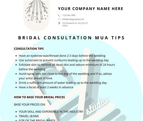 Bridal Consultation MUA Tips & Questions for Brides | Printable ...