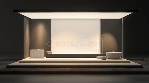 Modern Minimalist Interior Design with Soft Lighting Stock Illustration ...