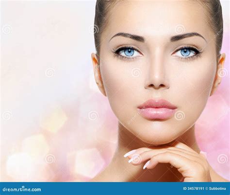Beauty Portrait stock image. Image of front, pamper, pink - 34578191