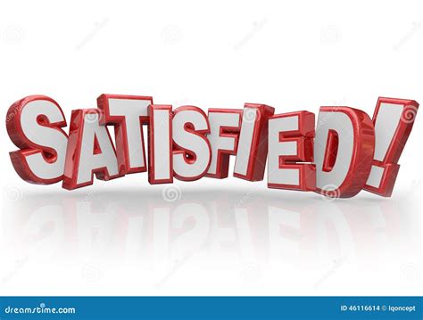 Satisfied 3d Letters Word Happy Fulfilled Customer Satisfaction Stock ...