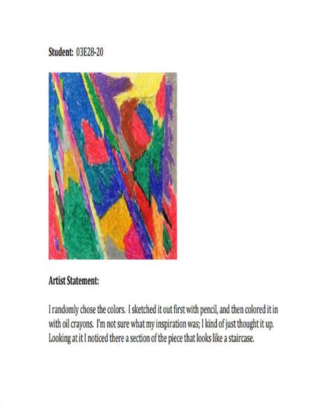 Artwork Artist Statement Examples at Ruth Flaherty blog