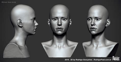 Woman face study, Rodrigo Gonçalves on ArtStation at https://www ...