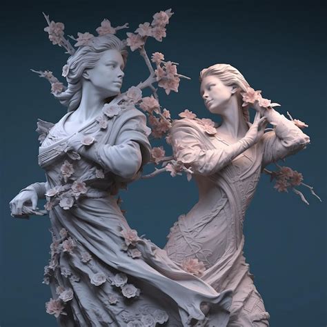 Premium AI Image | Two beautiful art pieces style