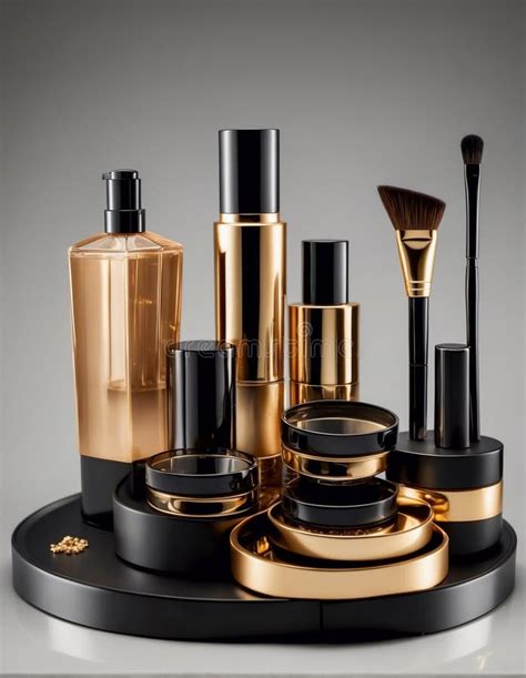 A Luxury Cosmetic Skin Care Set, Cream Container on a Neutral ...