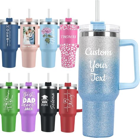 Amazon.com | Personalized Tumblers with Handles 40oz Custom Tumbler ...
