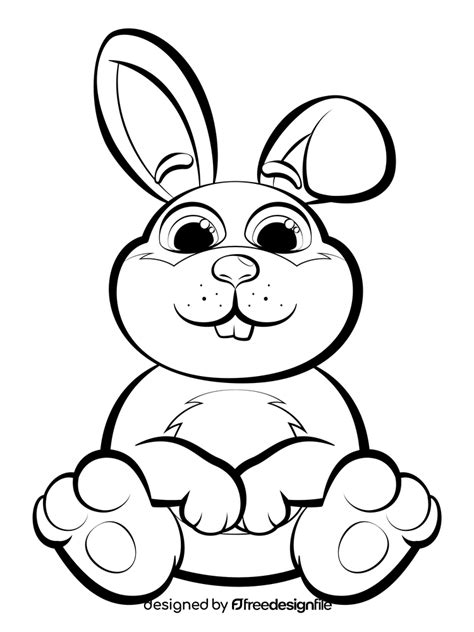 Rabbit Black And White Outline